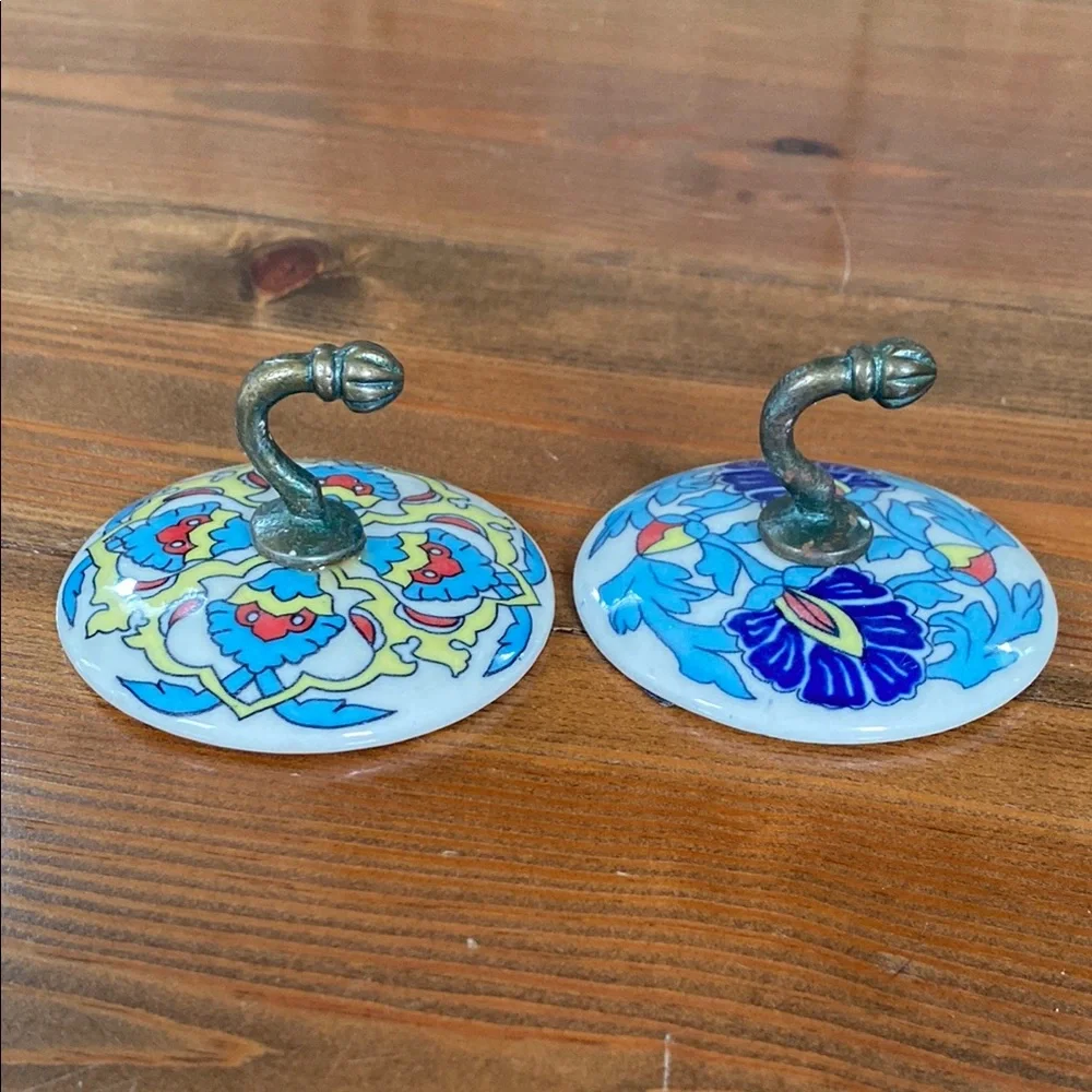 Happy Ceramic Wall 3” Hooks (set of 2)